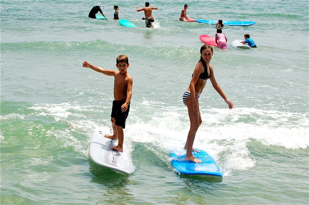Surf clinic instruction at Jupiter Beach