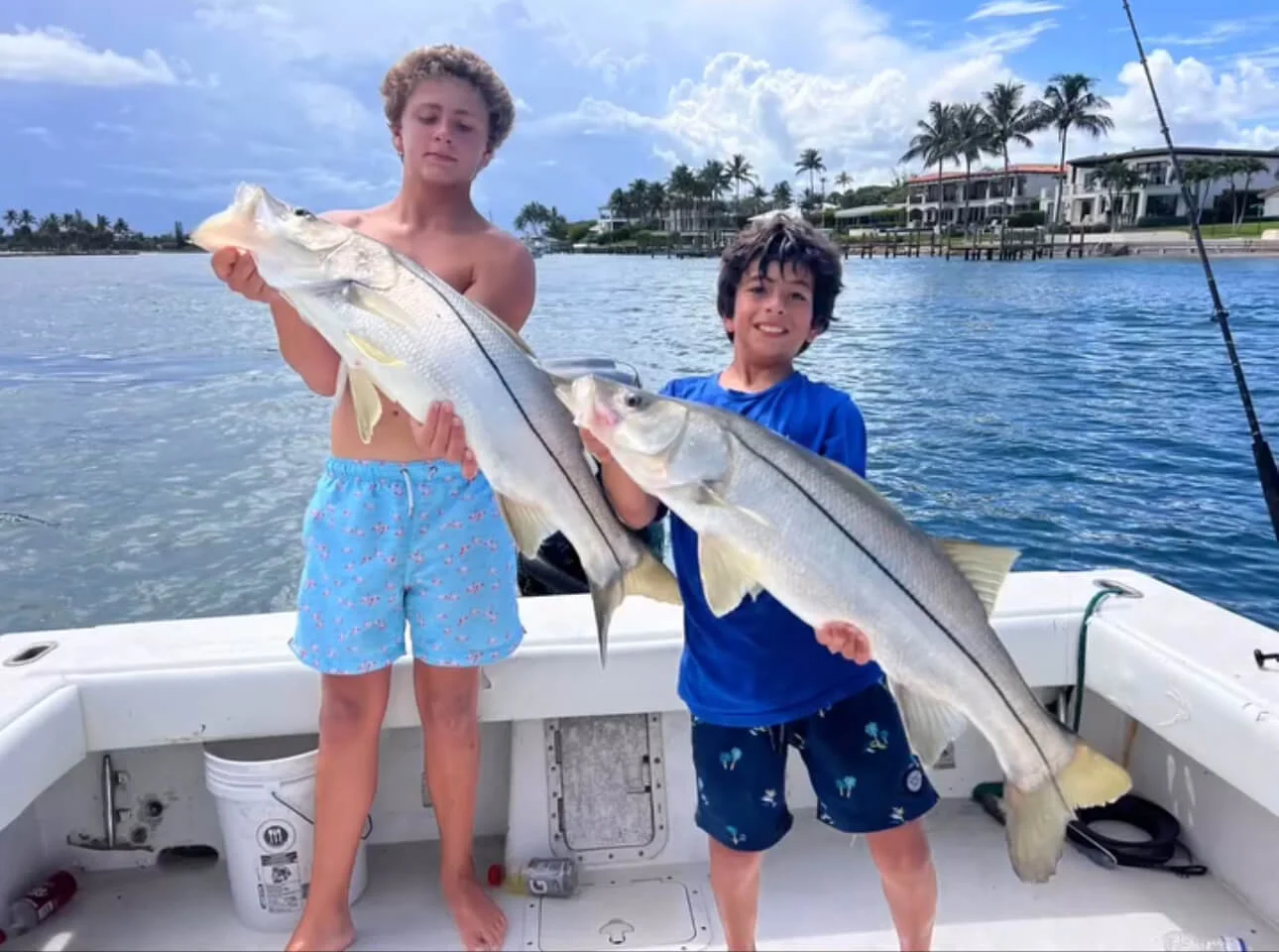 Kids learning to fish at Jupiter Inlet