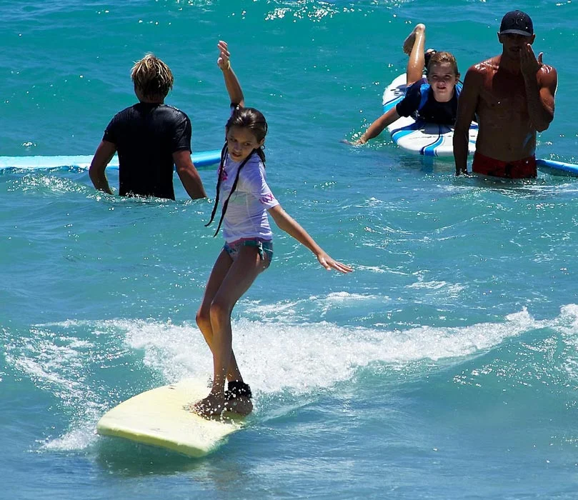 Aerial view of Jupiter Inlet sandbar with surfers